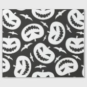 Weiße Kürbis und auf Blau abgeschiedene Fledermäus Geschenkpapier (Flach)