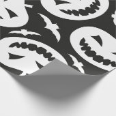 Weiße Kürbis und auf Blau abgeschiedene Fledermäus Geschenkpapier (Ecke)