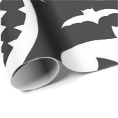 Weiße Kürbis und auf Blau abgeschiedene Fledermäus Geschenkpapier (Rolleneckpunkt)