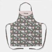 Weiße Kürbis und Blume Wasserfarben Art Muster Schürze (Vorderseite)