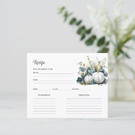 Weiße Kürbis und Eukalyptus-Brautparty-Rezept (Stehend Vorderseite)