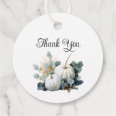 Weiße Kürbis und Eukalyptus Fall Danke Geschenkanhänger (Rückseite)