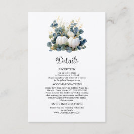 Weiße Kürbis und Eukalyptusdetails Begleitkarte