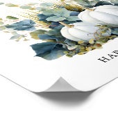 Weiße Kürbis und Grüntöne Ringjagd Brautparty Poster (Ecke)