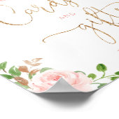 Weiße Kürbisblumenkarten und Geschenke in Wasserfa Poster (Ecke)