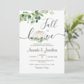 Weiße Kürbiskröte Verlobung Grünpflanzen Party Einladung (Stehend Vorderseite)