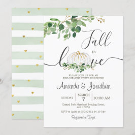 Weiße Kürbiskröte Verlobung Grünpflanzen Party Einladung