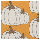 Weiße Kürbismuster fallen orange Gewebe Stoff (Nahaufnahme)