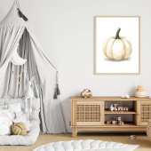 Weiße Kürbisposter | Elegante Herbstästhetik Poster