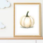 Weiße Kürbisposter | Elegante Herbstästhetik Poster