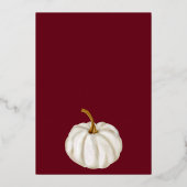 Weiße Kürbisrötendusche Folieneinladung (Rückseite)