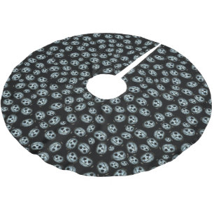 Weiße Kürbisse Halloween Polyester Weihnachtsbaumdecke