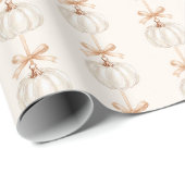 Weiße Kürbisse Pfirsichbögen Glasslipper Geschenkpapier (Rolleneckpunkt)
