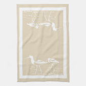 Weiße Küstenflussuferläufer u. SandyTaupe Handtuch (Vertikal)