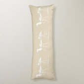 Weiße Küstenflussuferläufer u. SandyTaupe Seitenschläferkissen (Rückseite (Vertikal))