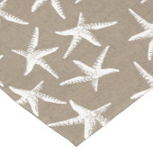 Weiße Küstenstarfish u. Imitat-Leinwand Kurzer Tischläufer (Ecke)