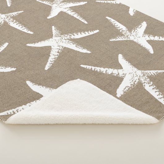 Weiße Küstenstarfish u. Imitat-Leinwand Sherpadecke (3/4)