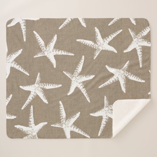 Weiße Küstenstarfish u. Imitat-Leinwand Sherpadecke (Vorderseite (Horizontal))