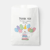 Weiße Labradoodle Geburtstagspartei Gunstbeutel Geschenktütchen (Vorderseite)