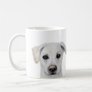 Weiße Labrador-Malerei von Mart Kaffeetasse