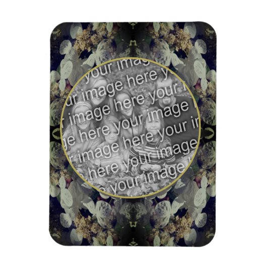 Weiße Lacecap Hydrangea Rahmen hinzufügen Ihr Foto Magnet (Vertikal)