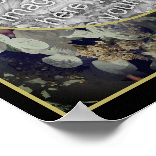 Weiße Lacecap Hydrangea Rahmen hinzufügen Ihr Foto Poster (Ecke)