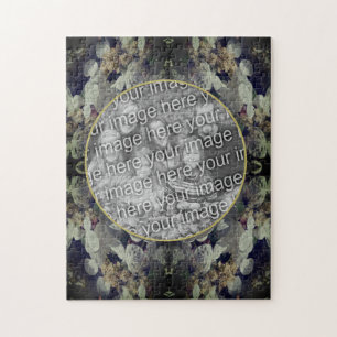 Weiße Lacecap Hydrangea Rahmen hinzufügen Ihr Foto Puzzle