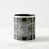 Weiße Lacecap Hydrangea Rahmen hinzufügen Ihr Foto Zweifarbige Tasse (Mittel)