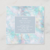 *~* weiße Lacey Mandala-blauer rosa gelber Pastell Quadratische Visitenkarte (Rückseite)