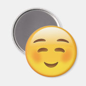 Weiße lächelnde Gesichter Emoji Magnet (Vorderseite/Rückseite)