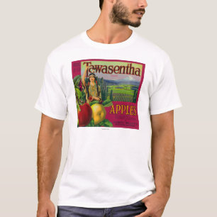 Weiße Lachse, Washington - Tawasentha Apple Labe T-Shirt