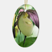 Weiße Lady Slipper Blume Ornament (Links)