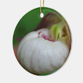 Weiße Lady Slipper Blume Ornament (Links)