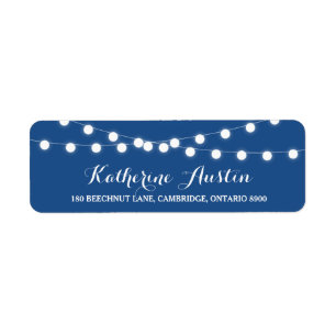 Weiße Lampen Blue Return Address Label