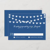 Weiße Lampen | Blue Wedding RSVP Card (Vorne/Hinten)