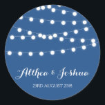 Weiße Lampen | Blue Wedding Stickers<br><div class="desc">Spaß und skurrile Aufkleber mit weißen Feenlampen. Andere Farben sind verfügbar. Dies ist Teil einer Hochzeitssuite - passende Produkte sind erhältlich.</div>