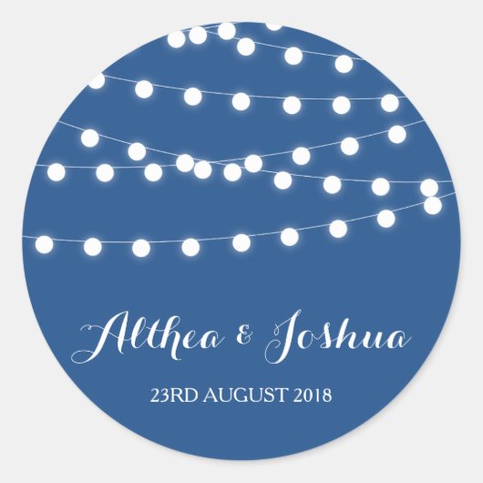 Weiße Lampen | Blue Wedding Stickers (Vorderseite)