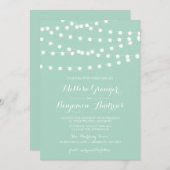 Weiße Lampen | Einladung zur Münzhochzeit (Vorne/Hinten)