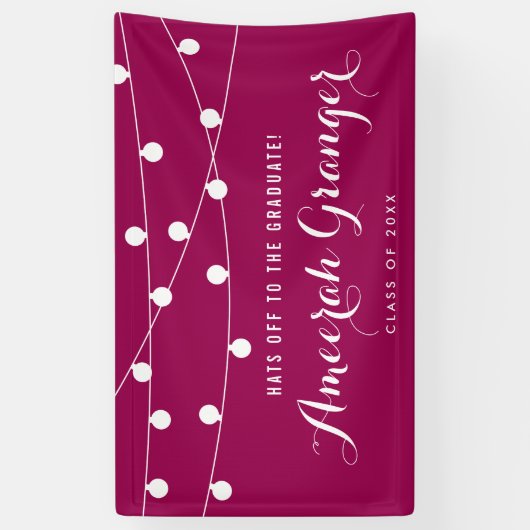 Weiße Lampen | LILA ABSCHLUSS Banner (Vertikal)