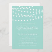 Weiße Lampen | Lila Graduierungspartei Einladung (Vorne/Hinten)