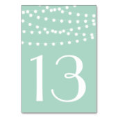 Weiße Lampen | Mini-Tischnummern-Karte Tischnummer (Vorderseite)