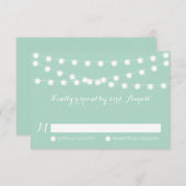 Weiße Lampen | Mint Wedding RSVP Card (Vorne/Hinten)