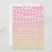 Weiße Lampen | Ombre Abschluss Einladung (Vorderseite)