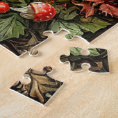 Weiße Landschaft mit Maus, Pilzen Puzzle (Seite)