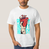 Weiße Langarm-T-Shirts mit 3D-Herz-Design  T-Shirt (Vorderseite)