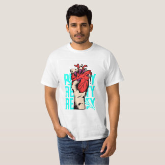 Weiße Langarm-T-Shirts mit 3D-Herz-Design T-Shirt