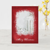 Weiße Laternenkrone mit Ornament Karte (Gelbe Blume)