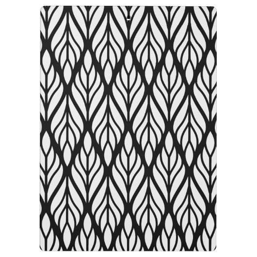 Weiße Leaf-Muster anpassen Klemmbrett (Rückseite)