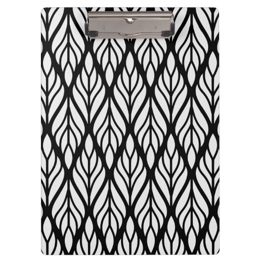 Weiße Leaf-Muster anpassen Klemmbrett (Vorderseite)