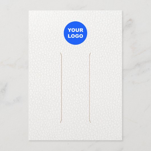 Weiße Lederklammer für große Logokombinationen Begleitkarte (Vorderseite)